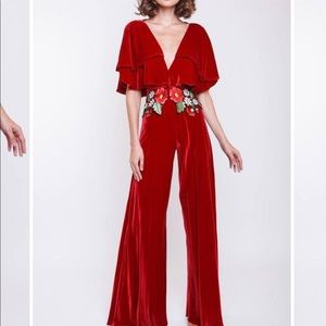 NWT Red Velvet Jumpsuit
